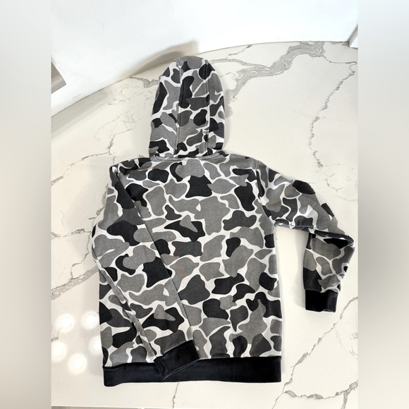 Youth Adidas Camouflage Hoodie size Small, gray/charcoal gray - Picture 2 of 4